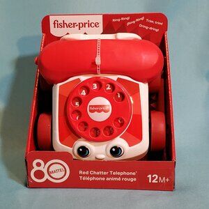 Fisher Price 80th Anniversary Red Chatter Telephone Toy BRAND NEW